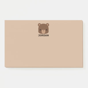 Post-it® Joli petit ours brun avec nom personnalisé