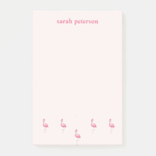 Post-it® Joli rose flamingo nom personnalisé rose