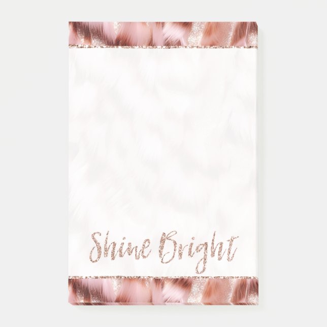 Post-it® Joli Rose Gold Zebra Parties scintillant brillant (Devant)