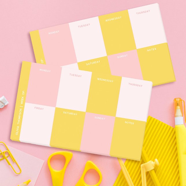 Post-it® Joli Rose Jaune École Planificateur hebdomadaire (Créateur téléchargé)