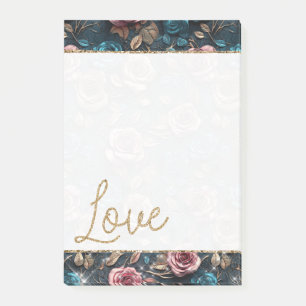 Post-it® Joli rose or Roses Parties scintillant amour