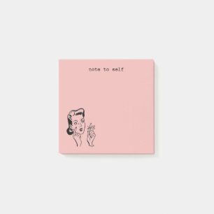 Post-it® Joli rose Retro femme de ménage drôle Note à soi-m