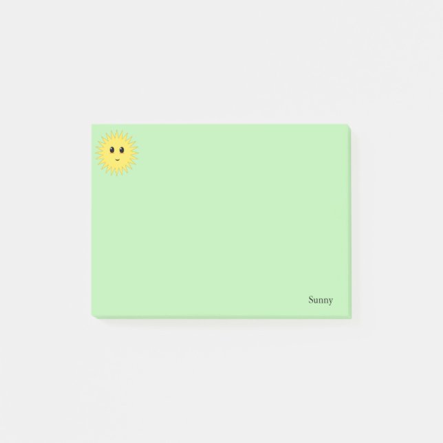 Post-it® Joli soleil sur vert clair Arrière - plan (Devant)
