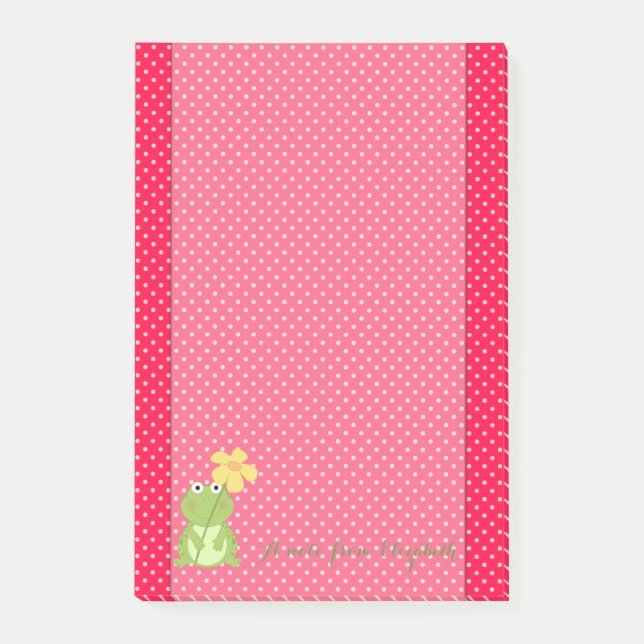 Post-it® Joli stylé, Pois, Grenouille (Devant)