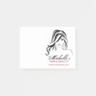 Post-it® Jolie fille aux cheveux ondulés et Icône maquillag