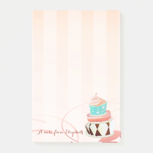 Post-it® Jolie fille élégante, Gâteau (Devant)