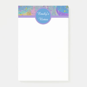 Post-it® Jolie fille rose pourpre et bleu Notes collantes