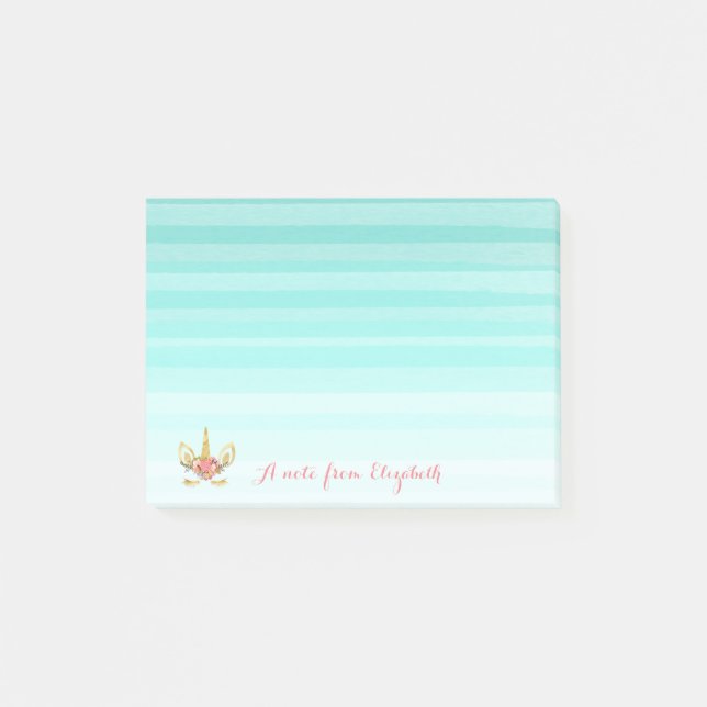 Post-it® Jolie fille, Visage de licorne (Devant)