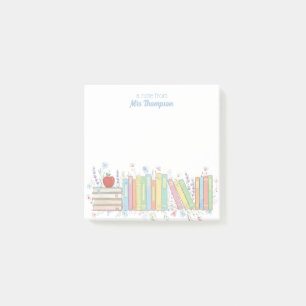 Post-it® Jolie Fleur Pastel Personnalisée Enseignante Fémin
