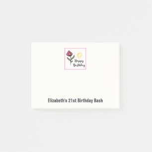 Post-it® Jolie Fleurs sauvages et Illustration du soleil An