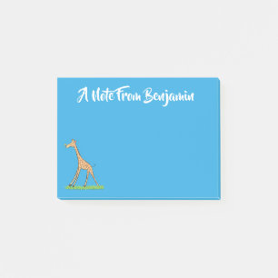 Post-it® Jolie girafe avec dessin animé de papillon