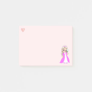 Post-it® Jolie petite princesse sur fond rose clair