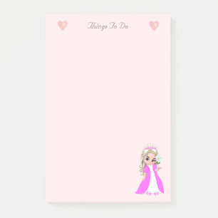 Post-it® Jolie petite princesse sur fond rose clair Choses 
