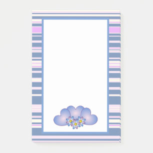 Post-it® Jolie rayures violettes, Coeurs et Fleurs