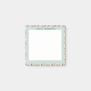 Post-it® Jolie Tulipe verte botanique Aquarelle florale