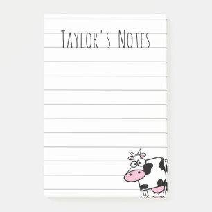 Post-it® Jolie vache caricaturale avec des huders