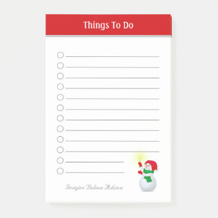 Post-it® Jolies Choses de Bonhomme de Neige de Noël à Faire