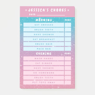 Post-it® Jolies Filles Rose Bleu Paillettes Enfants Tâches