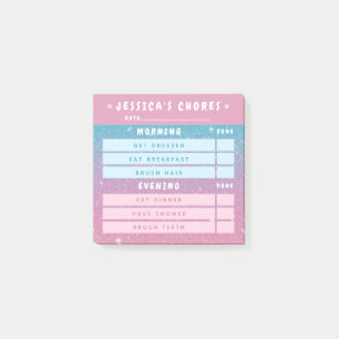 Post-it® Jolies Filles Rose Bleu Paillettes Enfants Tâches