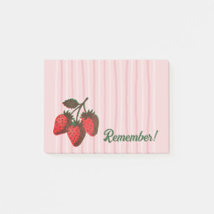 Post-it® Jolies Fraises Roses & Rappel de Rayures