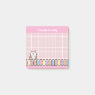 Post-it® Jolies Pensées Roses de Chat Mignon pour Aujourd'h