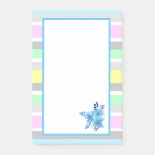 Post-it® Jolies rayures et fleurs pastel