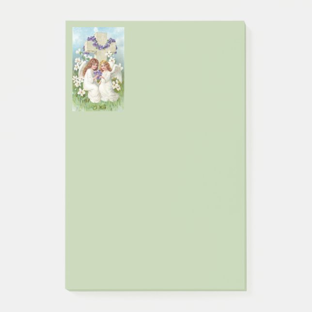Post-it® Jolis Anges Avec Croix Et Fleurs  (Devant)