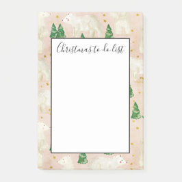 Post-it® Jolis ours polaires de Noël liste de choses à fair