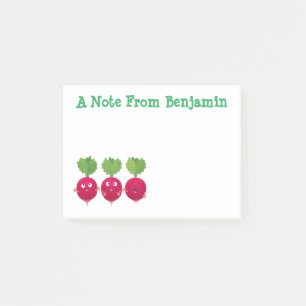 Post-it® Jolis radis trio de chant dessin animé légumes