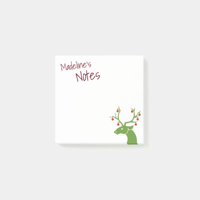 Post-it® Jolis rennes verts personnalisés (Devant)