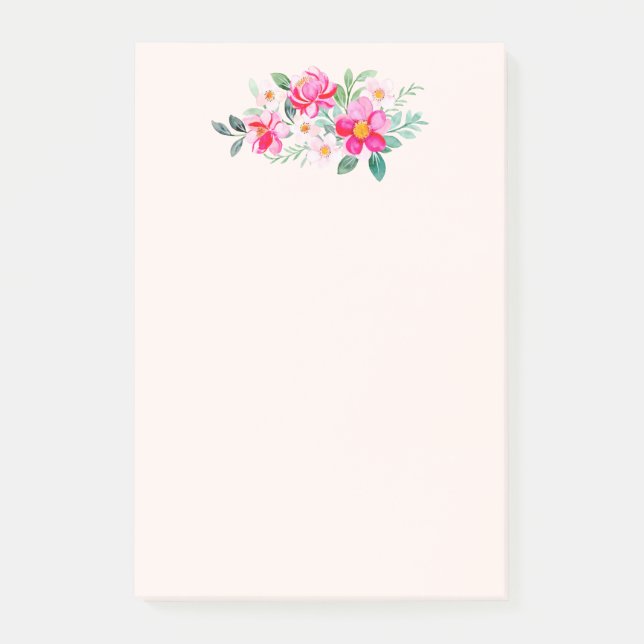 Post-it® Jouer Joli Bouquet de Fleur Rose (Devant)