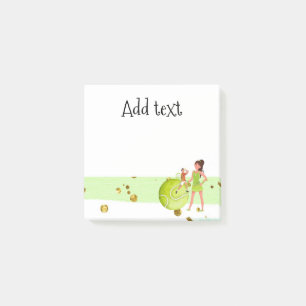 Post-it® Joueuse de tennis tient raquette et balle
