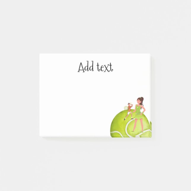Post-it® Joueuse de tennis tient raquette et balle (Devant)