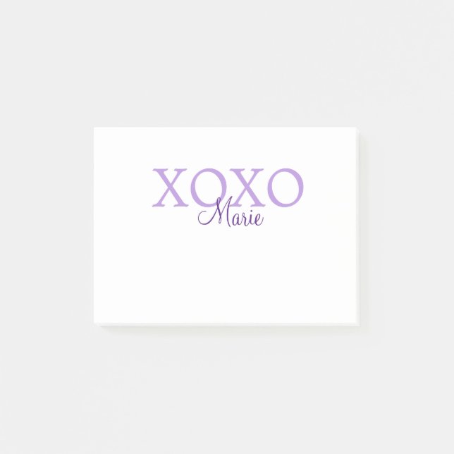 Post-it® Jour de la Saint Valentin Xoxo ajouter nom pastel  (Devant)