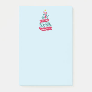 Post-it® Joy to the World Christmas Citation Typographie