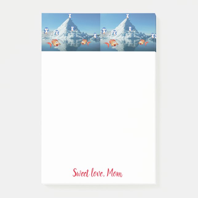 Post-it® Joyeuse carte de Saint-Valentin pour pingouin (Devant)