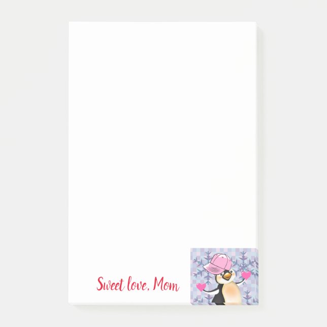 Post-it® Joyeuse carte de Saint-Valentin pour pingouin (Devant)