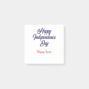 Post-it® joyeuse fête de l'indépendance nom bleu rouge amér