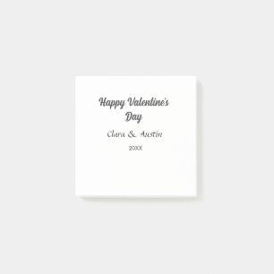 Post-it® Joyeuse Saint-Valentin nom date simple minimaliste