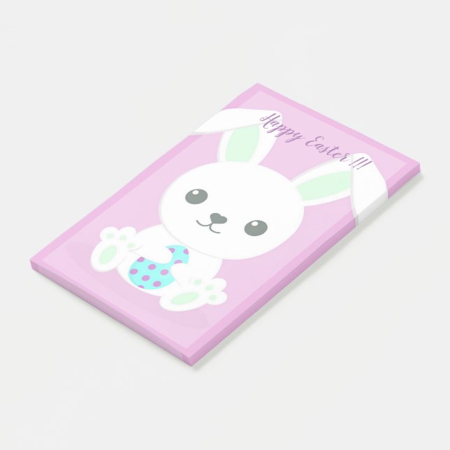 Post-it® Joyeuses Pâques Lapin Floral Tendance (Incliné)