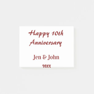 Post-it® Joyeux 10ème anniversaire de mariage mauve nom sim