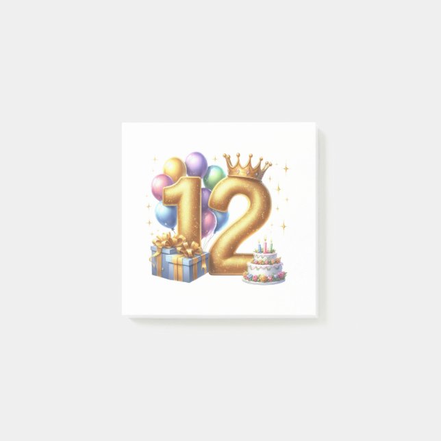 Post-it® Joyeux 12e Anniversaire (Devant)