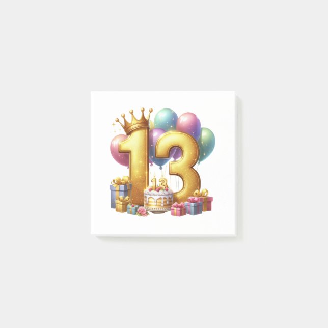 Post-it® Joyeux 13e anniversaire (Devant)