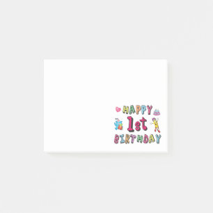 Post-it® Joyeux 1er anniversaire pour les enfants de 1 an