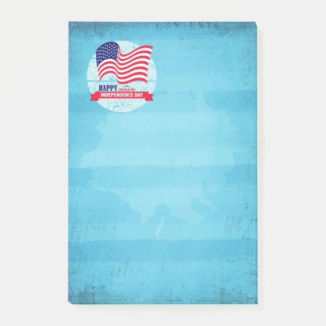 Post-it® Joyeux 4 juillet Illustration du drapeau américain (Devant)