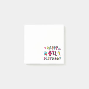 Post-it® Joyeux 4ème anniversaire. 4 ans d'anniversaire.