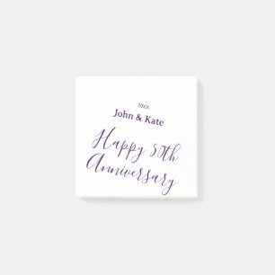 Post-it® Joyeux 50e anniversaire nom violet année simple