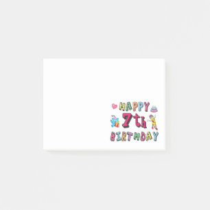 Post-it® Joyeux 7ème anniversaire. 7 ans.