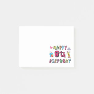 Post-it® Joyeux 8e anniversaire. 8 ans b-jour.