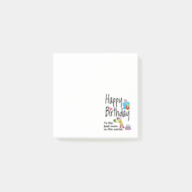 Post-it® Joyeux anniversaire à la meilleure maman du monde (Devant)